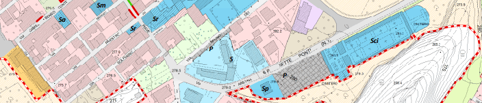 Un estratto della cartografia interattiva del Piano Strutturale di Castelfranco di Sopra