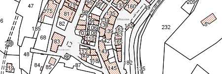 Un estratto della cartografia interattiva del Catasto