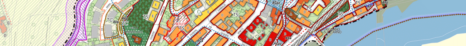 Un estratto della cartografia interattiva del Piano Operativo